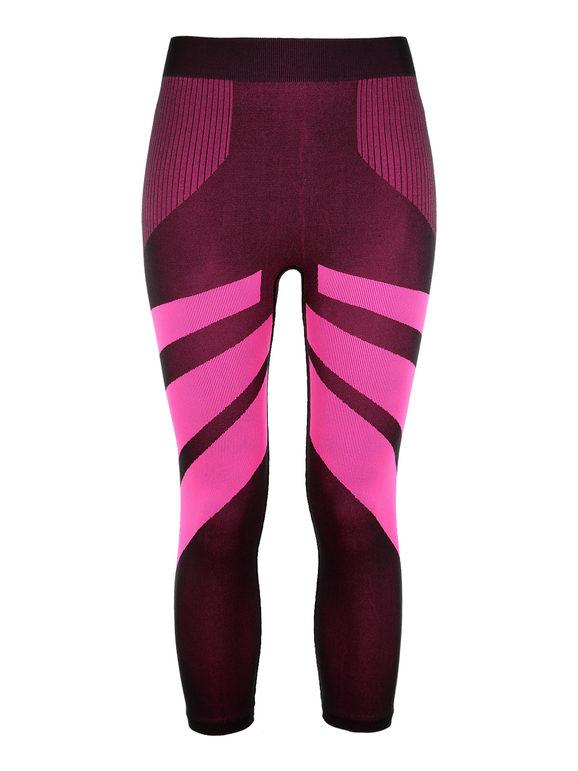 Bellissima Leggings fitness 3/4 Pantaloni e shorts donna Fucsia taglia M/L