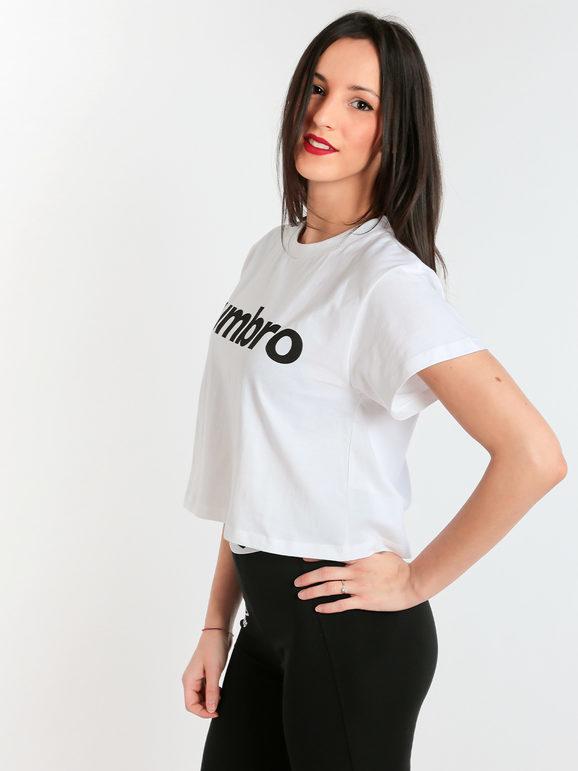 Umbro T-Shirt cropped con scritta T-Shirt e Top donna Bianco taglia XL