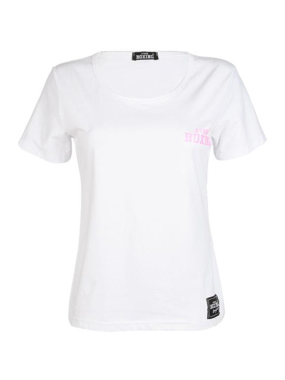 Xtreme Boxing T-shirt donna girocollo con scritta T-Shirt e Top donna Bianco taglia L