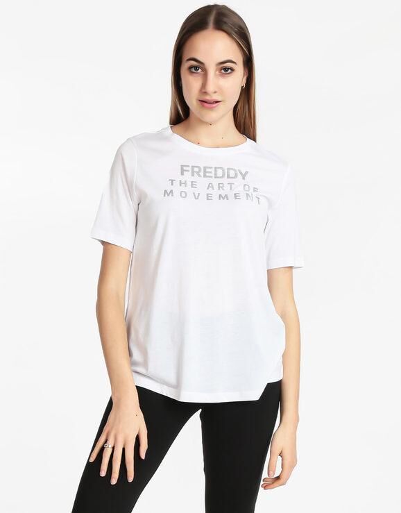 Freddy T-shirt manica corta con scritta T-Shirt e Top donna Bianco taglia L