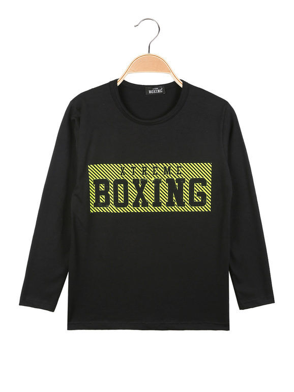 Xtreme Boxing T-shirt manica luga da ragazzo con scritta T-Shirt e Top bambino Nero taglia 10