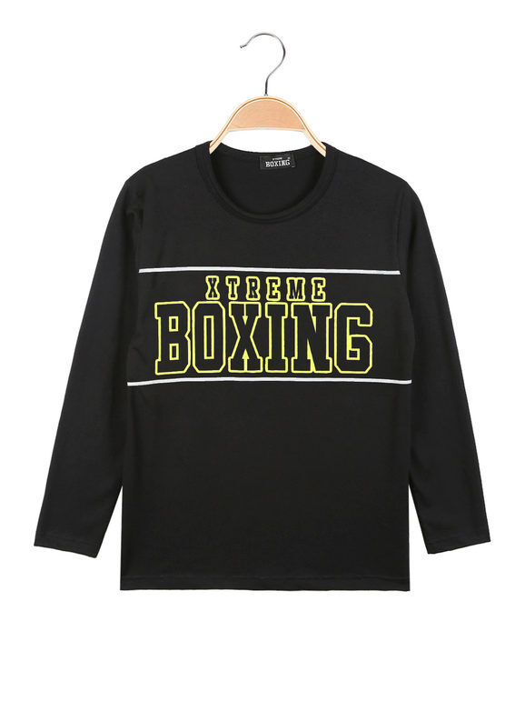 Xtreme Boxing T-shirt manica lunga da ragazzo con scritta T-Shirt e Top bambino Nero taglia 12