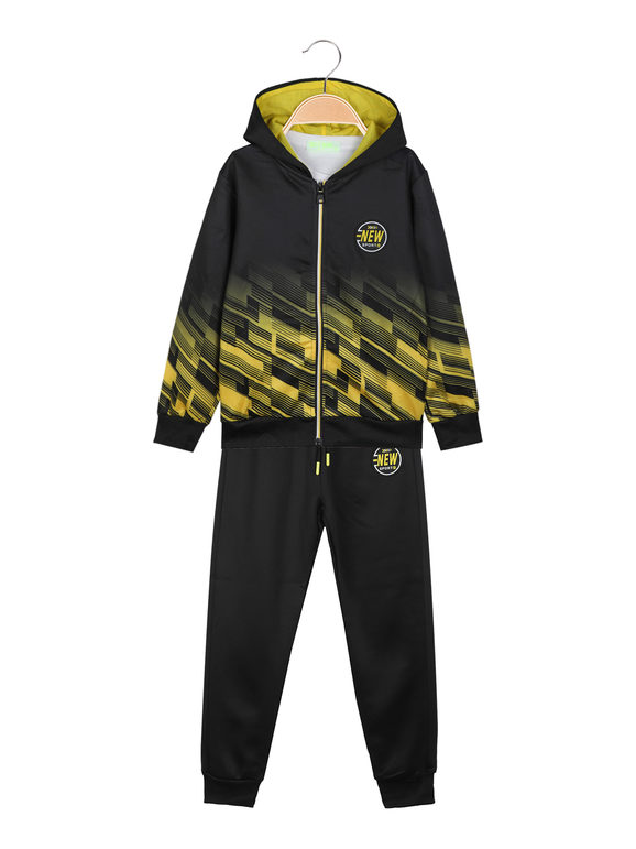 Holly Work Tuta da bambino 3 pezzi con cappuccio e zip Tute Sportive bambino Giallo taglia 06