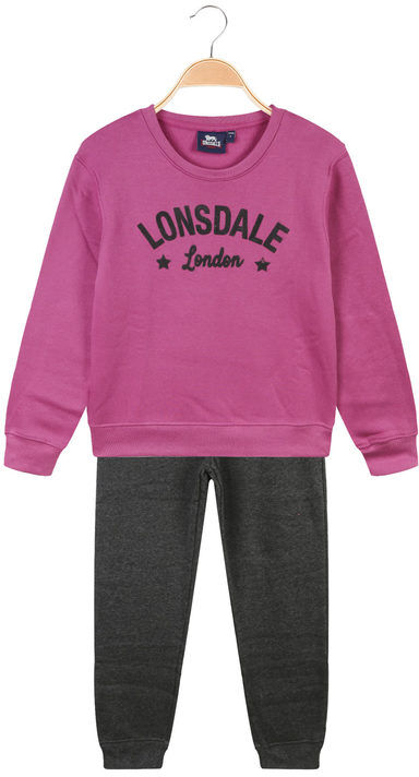 Lonsdale Tuta felpata da bambina 2 pezzi Felpe bambina Fucsia taglia 07