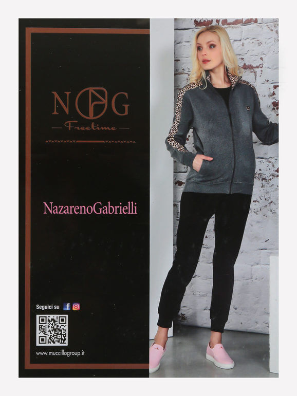 Nazareno Gabrielli Tuta sportiva donna in cotone Felpe donna Grigio taglia L