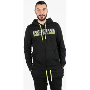 Lonsdale Felpa da uomo con cappuccio e zip Felpe uomo Nero taglia XL