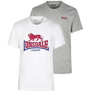 Lonsdale T- shirt da uomo manica corta. Confezione da 2 pezzi T-Shirt e Top uomo