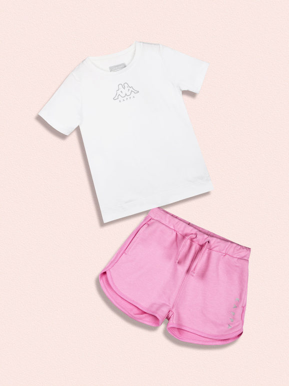 Kappa Completo sportivo da bambina in cotone Pantaloni e shorts bambina Bianco taglia 14