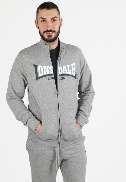 Lonsdale Felpa da uomo a collo alto con zip Felpe uomo Grigio taglia L