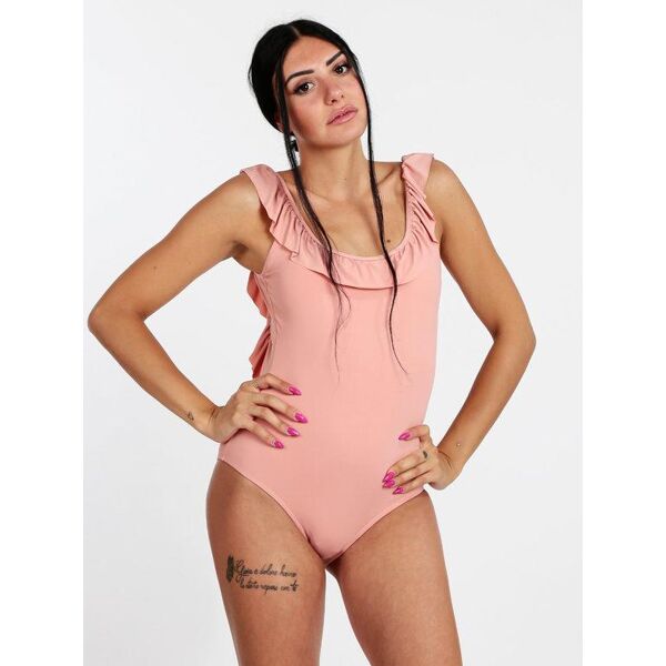 brilliant costume mare intero con volant costumi interi donna rosa taglia 44