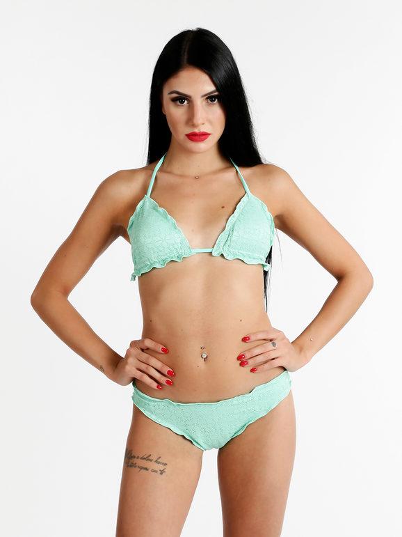 Fendian Bikini lurex con triangolo Bikini donna Blu taglia 40