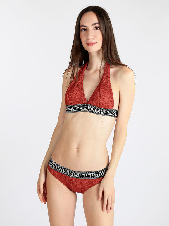 Brilliant Costume bikini donna a triangolo in lurex Bikini donna Rosso taglia 46