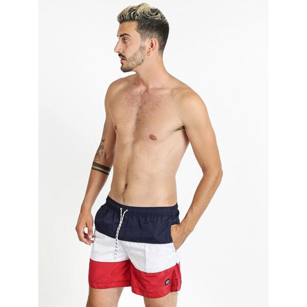 renato balestra boxer da mare a strisce di colore bermuda mare uomo blu taglia 48