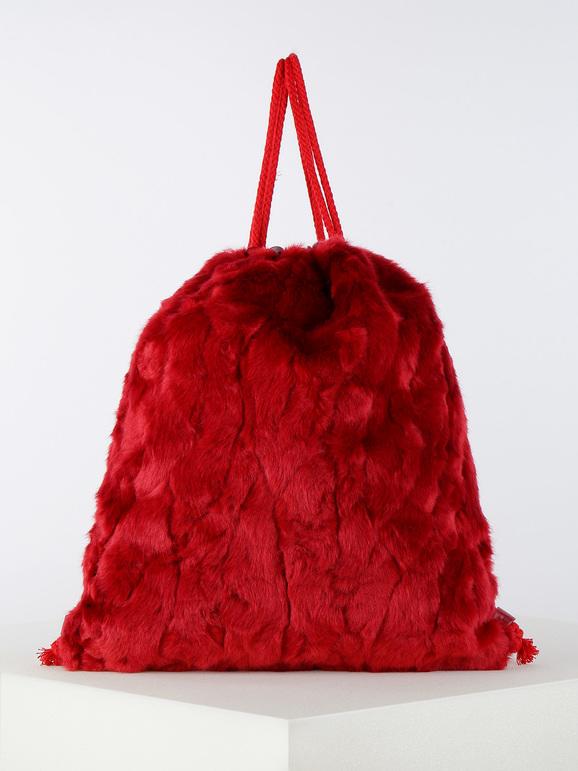 solada zainetto a sacca in pelliccia borse donna rosso taglia unica
