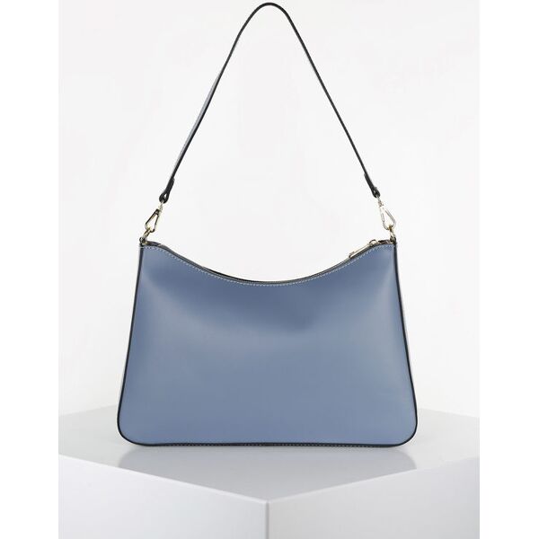 solada borsa baguette rigida in vera pelle borse a spalla donna blu taglia unica