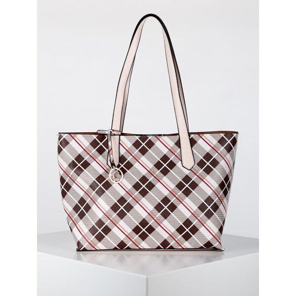 linda chiarelli borsa tote scozzese borse a spalla donna rosa taglia unica