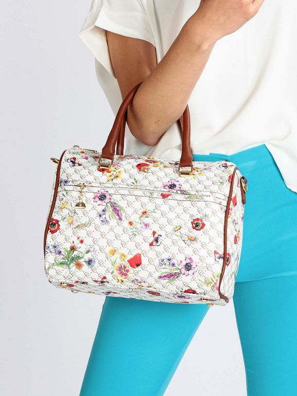 gio&co ; borsa a bauletto con stampe borse a mano donna bianco taglia unica