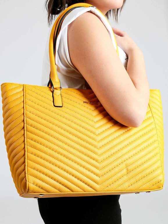 roncato borsa tote con borchie borse a spalla donna giallo taglia unica