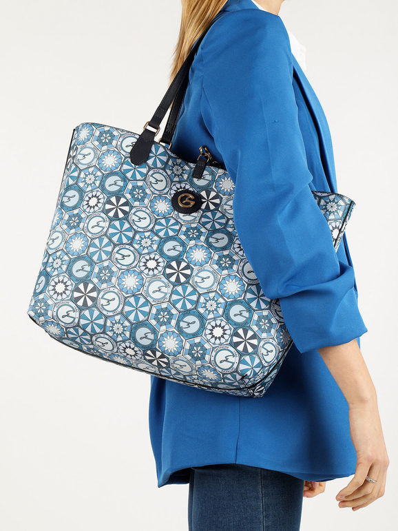 gattinoni borsa tote reversibile con pochette borse a spalla donna blu taglia unica