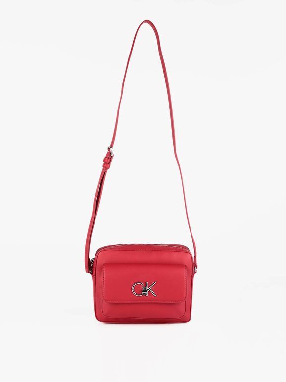 calvin klein re lock camera bag with flap borsa a tracolla borse a tracolla donna rosso taglia unica