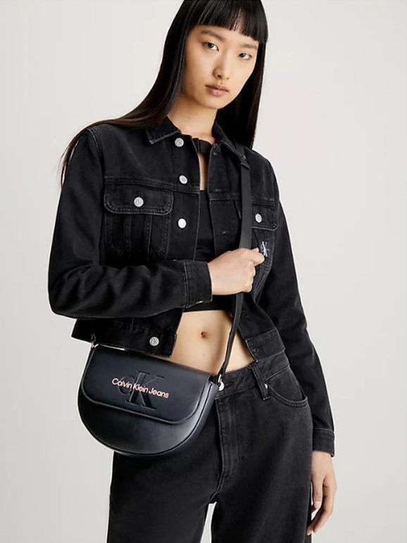 calvin klein sculpted saddle bag22 borsetta donna saddle borse a tracolla donna nero taglia unica