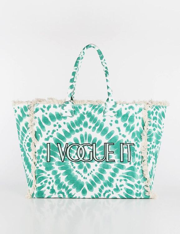 Vogue Borsa da mare sfrangiata media Borse Mare donna Verde taglia Unica