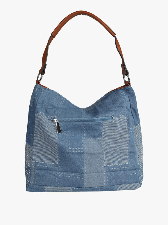 Solada Borsa in jeans con borchie Borse a Spalla donna Marrone taglia Unica