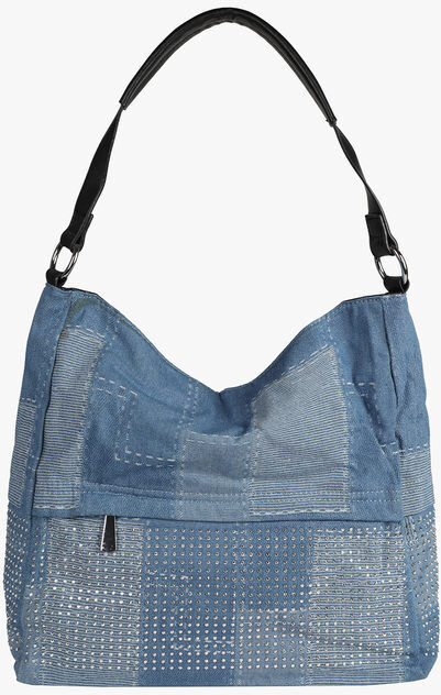 Solada Borsa in jeans con borchie Borse a Spalla donna Nero taglia Unica