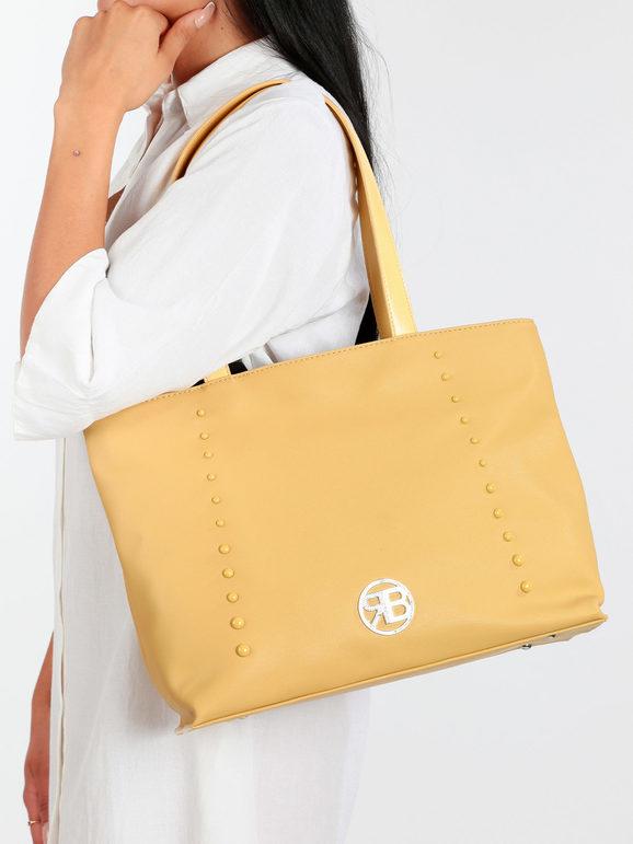 Renato Balestra Borsa tote in ecopelle con borchie Borse a Spalla donna Giallo taglia Unica