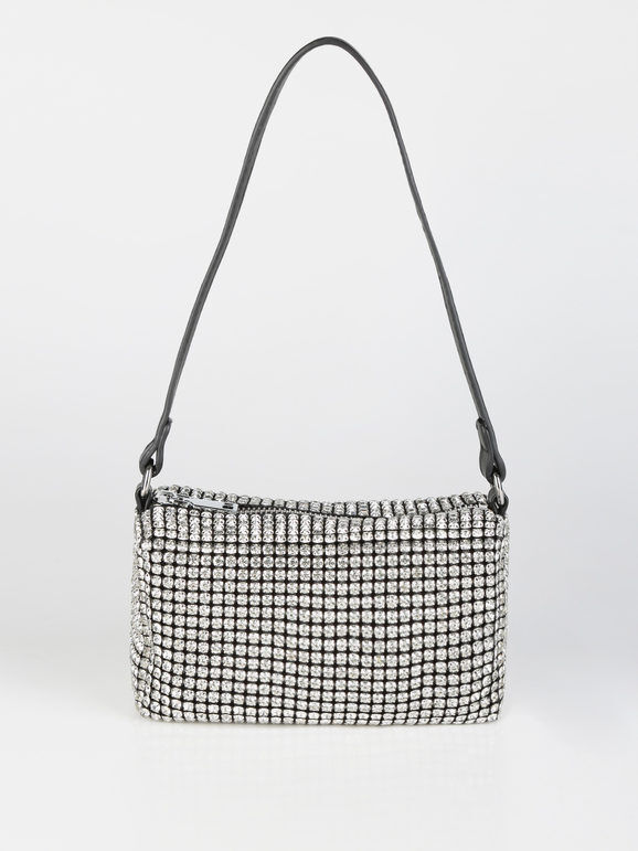 Solada Mini borsa con strass Borse a Spalla donna Argento taglia Unica