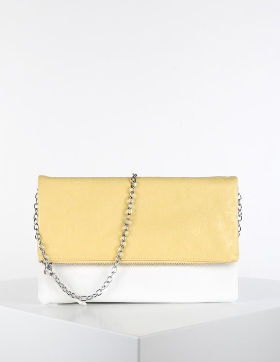 Solada Pochette bicolore in ecopelle Borse donna Bianco taglia Unica