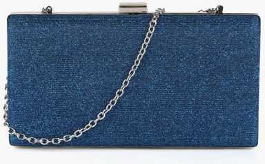 Solada Pochette rigida glitterata Pochette donna Blu taglia Unica