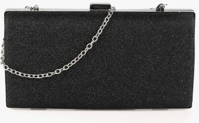 Solada Pochette rigida glitterata Pochette donna Nero taglia Unica