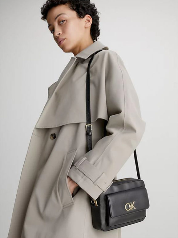 Calvin Klein Re-Lock Camera Bag flap Borsa donna a tracolla Borse a Tracolla donna Nero taglia Unica