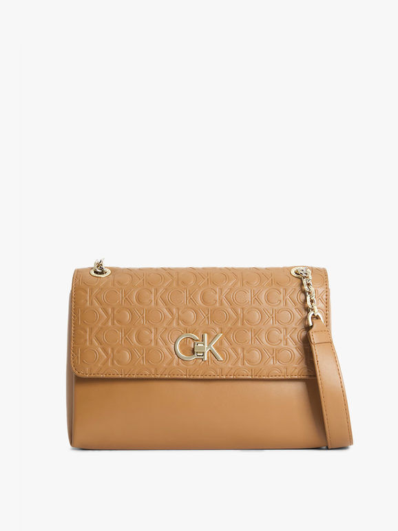 Calvin Klein Re-Lock ew Cony Crossbody Borsa a tracolla con stampe Borse a Tracolla donna Beige taglia Unica