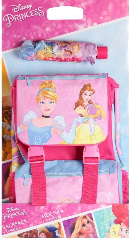 Disney Zaino scuola + ombrello principesse Borse bambina Blu taglia Unica