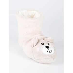 Ciocca Babbucce alte antiscivolo da bambina Pantofole bambina Beige taglia 27/28