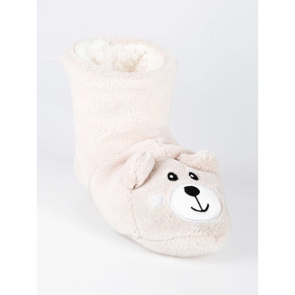 ciocca babbucce alte antiscivolo da bambina pantofole bambina beige taglia 27/28