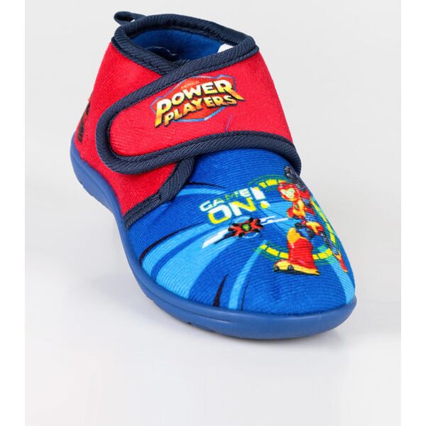 power players pantofole alte da bambino con strappo pantofole bambino blu taglia 20