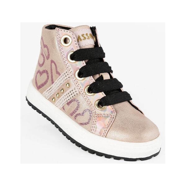 asso sneakers alte da bambina con cuori sneakers alte bambina rosa taglia 25