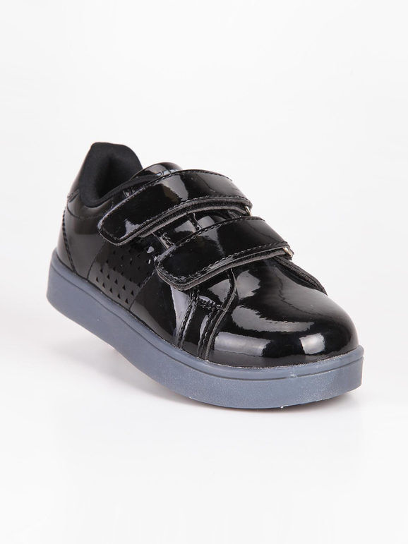 canguro scarpa casual con lucine a intermittenza sneakers basse unisex bambino nero taglia 25