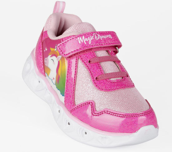 magic dreams scarpe da bambina in lurex con luci sneakers basse bambina rosa taglia 24