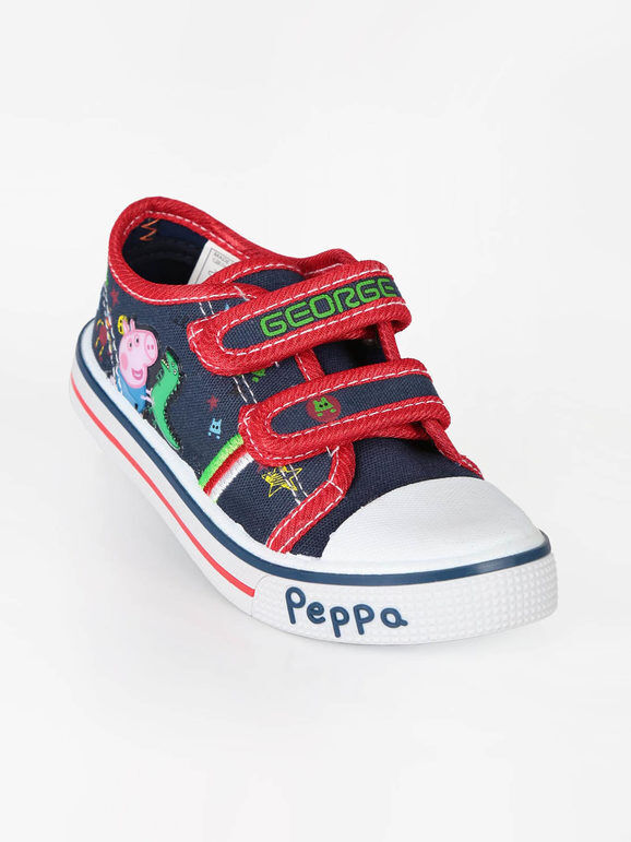 peppa pig scarpe in tela george con strappi sneakers basse bambino blu taglia 22