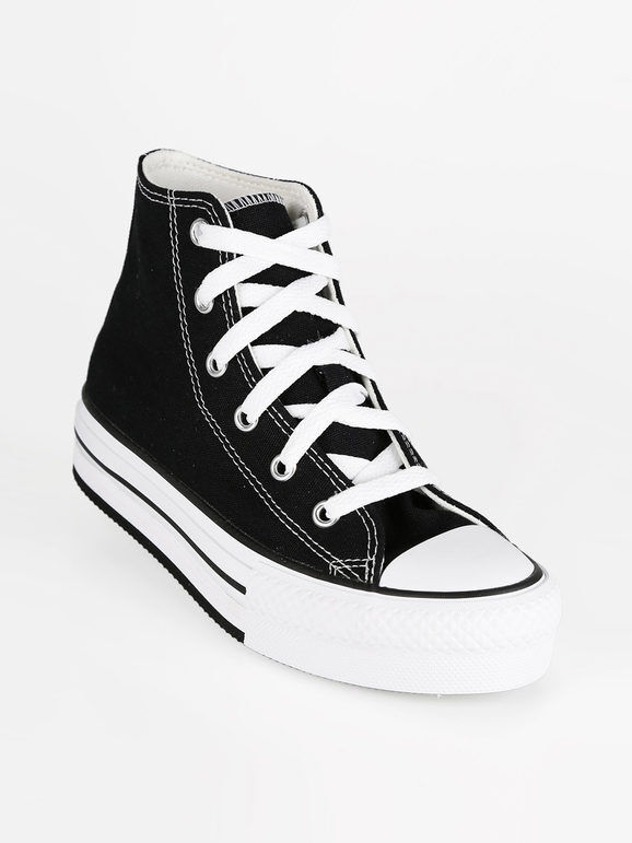 Converse Chuck Taylor Sneakers alte da ragazza con platform Sneakers Alte bambina Nero taglia 31