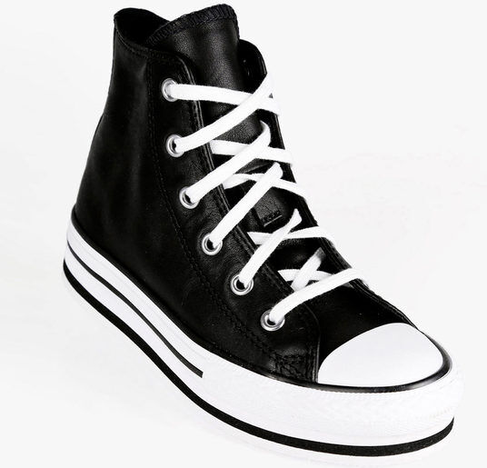 Converse Chuck Taylor Sneakers in pelle alte da ragazza con platform Sneakers Alte bambina Nero taglia 30