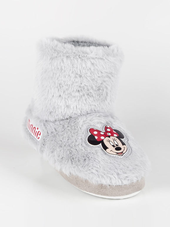 Disney Minnie pantofole a stivaletto con pelo Pantofole bambina Grigio taglia 28/29