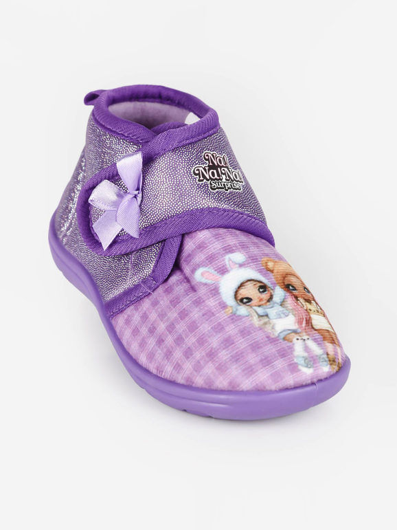 Na!Na!Na! Surprise Pantofole alte da bambina con strappo Pantofole bambina Viola taglia 22