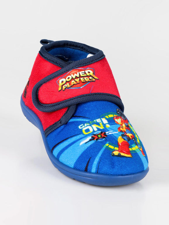 Power Players Pantofole alte da bambino con strappo Pantofole bambino Blu taglia 20