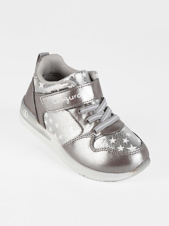 Canguro Sneakers alte bimba con strappo Sneakers Alte bambina Argento taglia 24