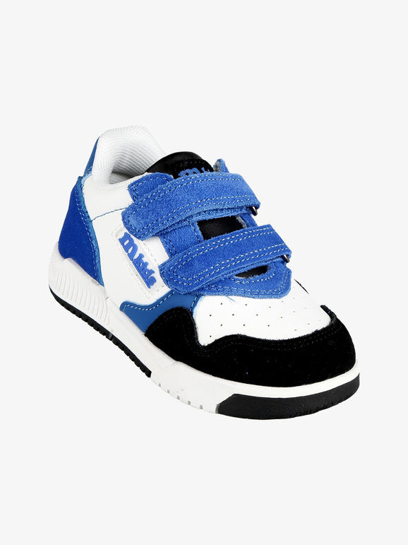 melania Sneakers bicolor da bambino con strappi Sneakers Basse bambino Blu taglia 22